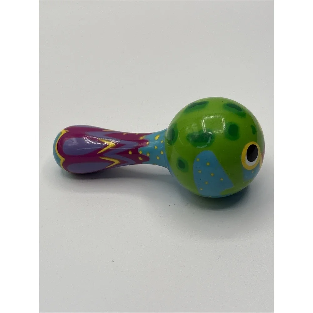 Hand Painted Wooden Shaker Music Instrument  4.5 Inch Pre-Owned‎